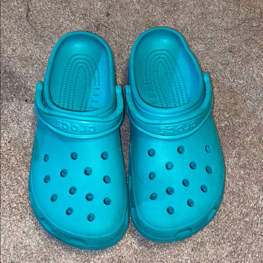 Teal Crocs